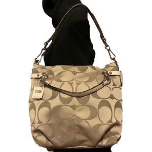 🌻COACH F17183 🌻 KHAKI WHITE SIGNATURE BROOKE